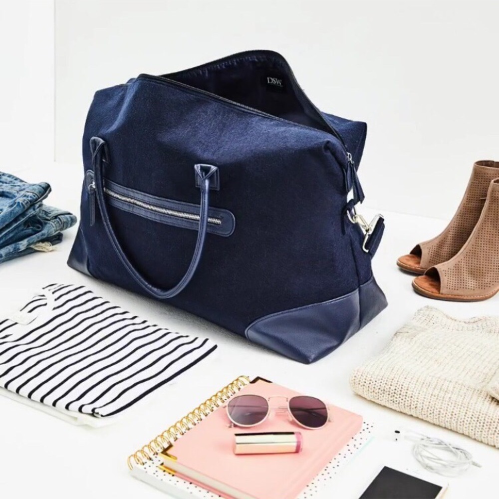 New Navy Felt Weekender Bag